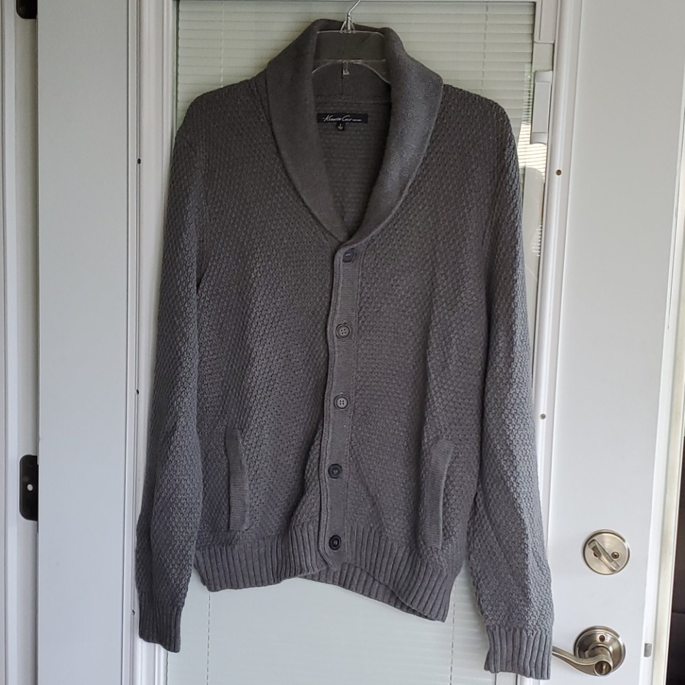 Men Cotton Knit Cardigan Size L
